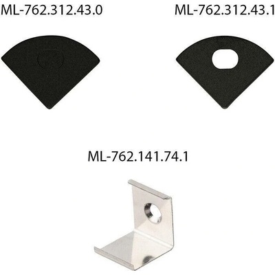 ML-761.312.43.3 Rohový hliníkový profil černý RS2 16x16mm včetně černého difuzoru 3 m