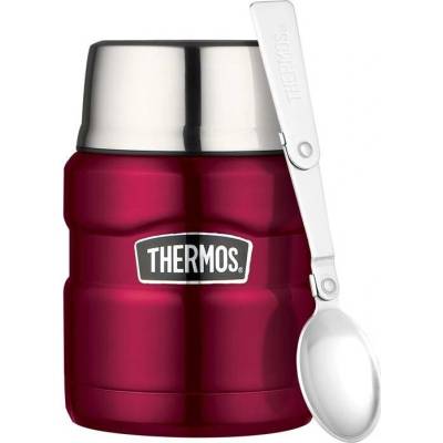 Thermos Termoska na jídlo se skládácí lžící a šálkem 470 ml Malinová