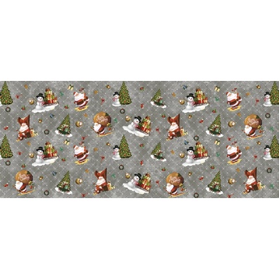 Sanem Plastik 1334 PVC ubrus Florista Vánoční Santa 140x160 cm šedá 140x160 cm