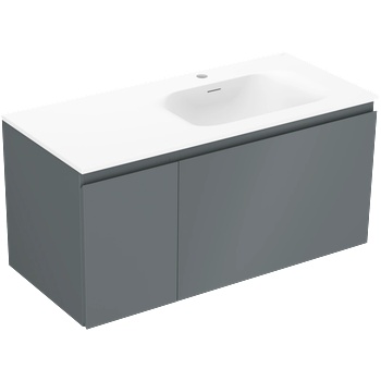 Mexen Orio шкаф за баня 100 см с мивка Vela дясна, 1S, 1D, графит мат/бял мат - 91A13-10047-3-BBFF66-W23P01 (91A13-10047-3-BBFF66-W23P01)