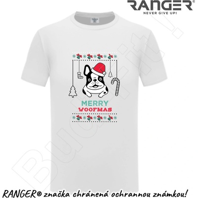Ranger tričko motív Merry Woofmas biela