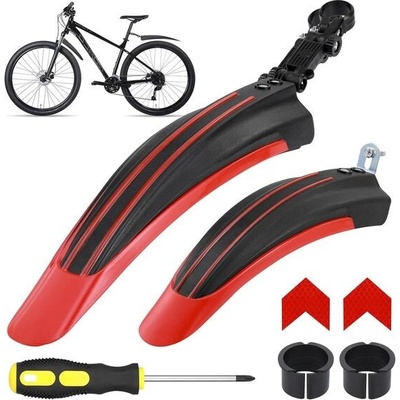 Sada blatníků Hejo na kolo, univerzální blatníky pro horská kola se 2 červenými odrazkami,