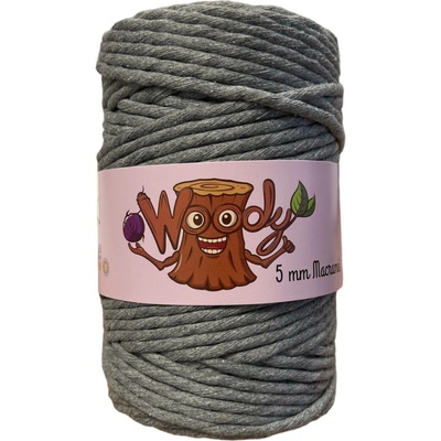 Woody Crafts Woody Macrame 5 mm, Tmavě šedá