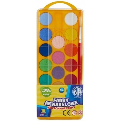 Astra vodové farby 18 farieb 23,5 mm a štetec 83210900