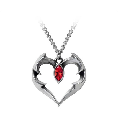 Alchemy gothic Колие ALCHEMY GOTHIC - Bat Heart - Pewter - P900
