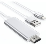 Choetech Кабел за свързване и зареждане от Lightning към HDMI за мобилни устройства с Lightning - Choetech Lightning to HDMI Cable and Charging Function (бял) (LH0020)