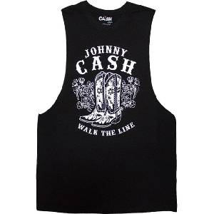Johnny Cash Walk The Line Boots Black L Риза (JCVEST26MB03)
