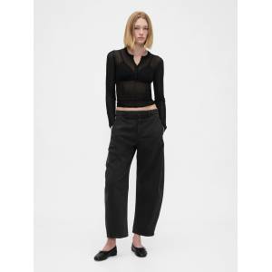 GAP Средно седящи панталони Twill Barrel GAP GAP | Cheren | ЖЕНИ | 12