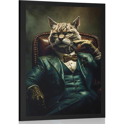 Plakát zvířecí gangster kocour - 40x60 black