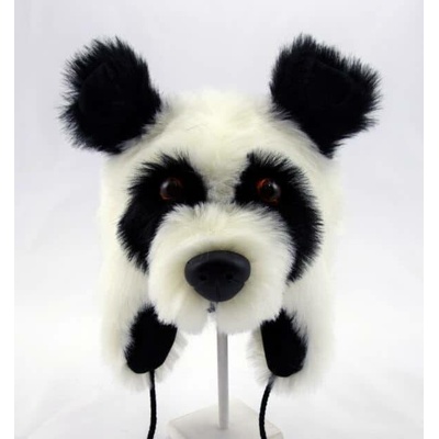 dětská vlněná zimní čepice PANDA z ovčí vlny hřejivá a roztomilá