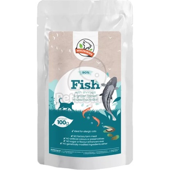 Image 1 of Farkaskonyha меню с риба, скариди и зелени миди на пара за възрастни котки 100 г