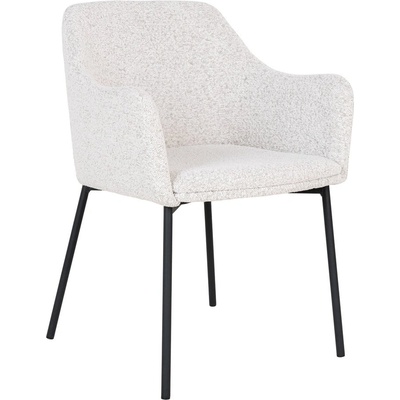 House Nordic Бял тапициран трапезен стол с подлакътници Melilla - House Nordic (1001215)