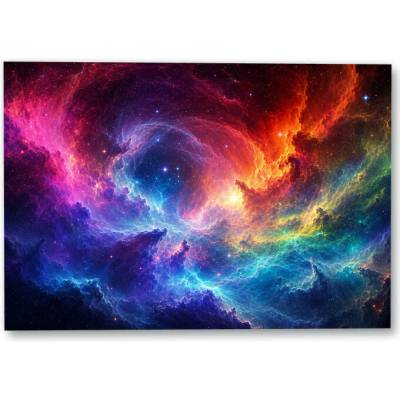 Plakát – Zářící barevná mlhovina 100 × 70 cm Bez rámu Bez rámu Ne