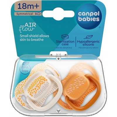 Canpol babies set symetrických silikon cumlíkov Mountains 2ks žltá