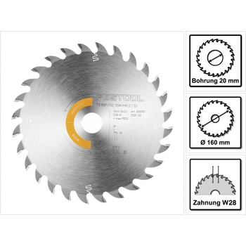 Festool HW 160x1,8x20 W28 Univerzálny pílový kotúč 205551