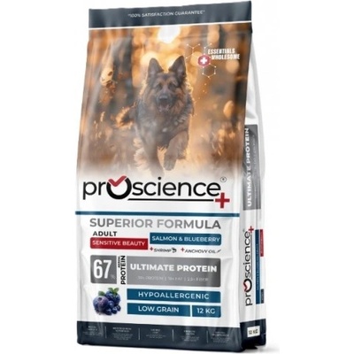 Proscience ProScience Dog Adult - Salmon Blueberry - храна за пораснали кучета от всички породи със сьомга и боровинки - 12 кг, Турция