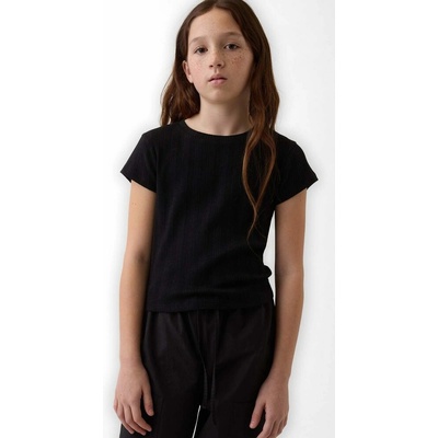 GAP 880156-04 Dětské žebrované tričko černá