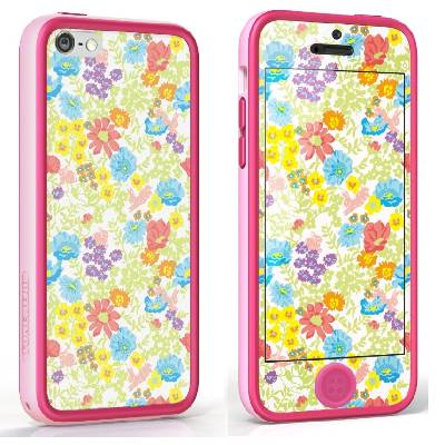 Бъмпер, скин и фолио за iPhone 5C - Tunewear Poptune Bunny Garden (розов)