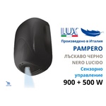 Ideal Lux Lux Italy PAMPERO Nero Lucido Професионален стенен сешоар за ръце, лъскаво черно (PAMPERO-N)