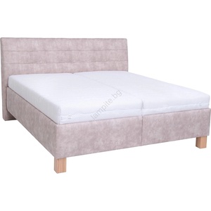 POHODA Тапицирано легло VIOLET 180x200 cm с включен матрак и място за съхранение, бежово (PO0018)