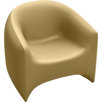 VONDOM Matně béžové plastové zahradní lounge křeslo BLOW