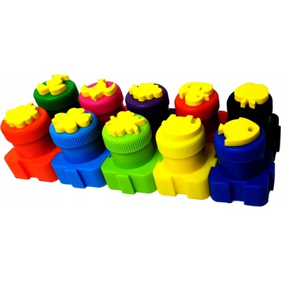 Colorino Kids prstové farby 10 farieb s pečiatkami