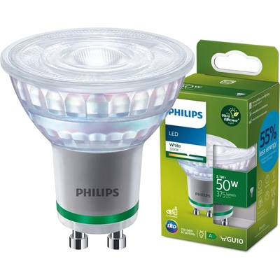 Philips LED halogénová žiarovka GU10 PAR16 2,1 W = 50 W 400 lm 3000K Teplá 36° Spotlight Ultra Efficient