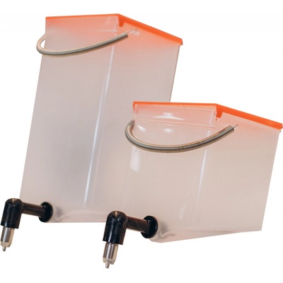 MROWCA Napáječka pro králíky plastová s pružinkou transparentní červené víčko 1 l