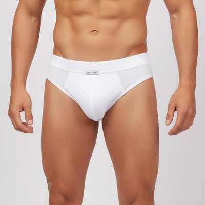 Бял памучен слип с класически дизайн