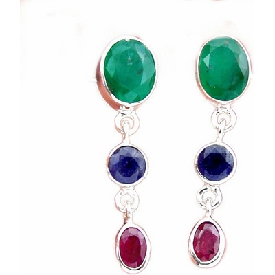 Nefertitis Smaragd indický - upravený náušnice stříbro Ag 925 49484 NF56938