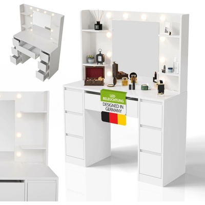 Juskys 107343 toaletní stolek led bílá