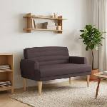 vidaXL Двуместен диван с копчета Тъмен кафяв 116 x 67 x 80 см Текстил (42041779)