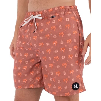 Hurley Бански гащета Hurley Volley Icon Printing Press Coconut swimming shorts - Pink (Nectarine)