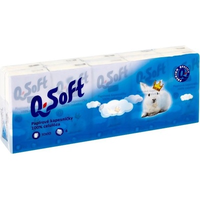 Q soft papírové kapesníčky 4-vrstvé 100x10 ks