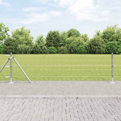 OMAXI Zahradní euro plot s betonovým základem 50 x 0,6 m Stříbrná 244048