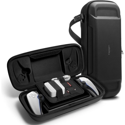Spigen 360 градусов калъф тип органайзер за Sony Playstation Portal от Spigen Rugged Armor Pro - Черен (8809971221238)