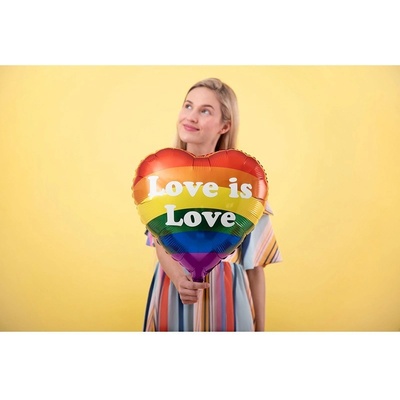 Party Deco FB99 Fóliový balón Love is Love dúhový 35 cm