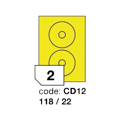 Rayfilm 118x22 mm 300 archů, fluo žlutá, R0131.CD12D