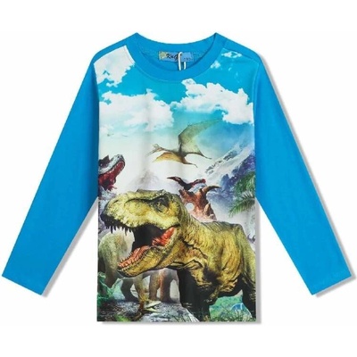 chlapecké tričko dl.r. Kugo FM7072 modrá dinosaury