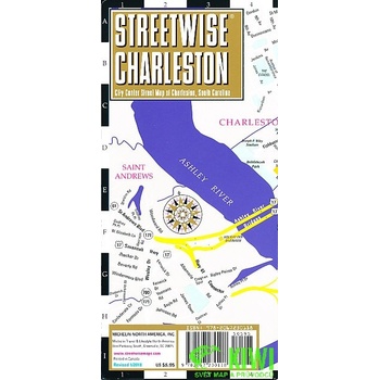 Streetwise Charleston Map - Laminated City Center Street Map of Charleston South Carolina MichelinSheet map folded