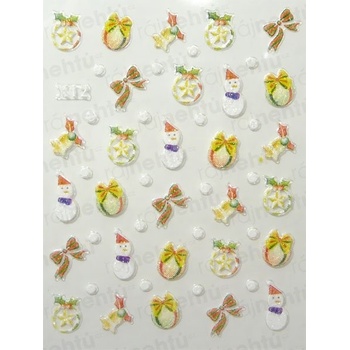 Samolepky na nehty 3D vánoční V1