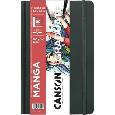 Canson Book Hardbound Long Side Graduate Manga Скицник 40 21, 6 x 14 cm 200 g Portrait (C31200L035)
