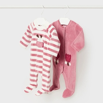 Image 1 of Mayoral Сет от 2 плюшени гащеризона за новородено момиче Майорал