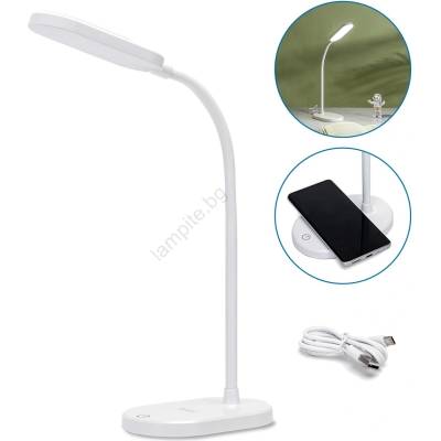 Aigostar - LED Димируема настолна лампа с безжично зареждане LED/2, 5W/5V бял (AI0892)