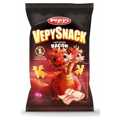 VEPYSNACK Kukuřičný snack s příchutí slaniny, bez lepku, 50 g