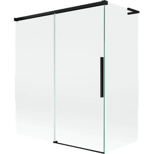 Mexen Rox L параван за вана с 2 плъзгащи се врати 140 + 70 x 150 cm, прозрачен, черен - 8C9L-140-070-70-00 (8C9L-140-070-70-00)