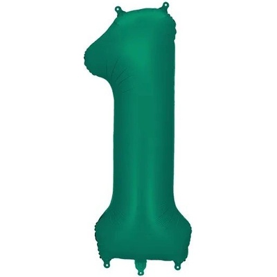 Party Deco Фолиев Балон - Цифра, 86 см, Тъмнозелено - 1 (fb1s-1-012b)