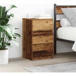 vidaXL Нощни шкафчета с 3 чекмеджета, 2 бр, старо дърво, 39x35x65 см (861352)