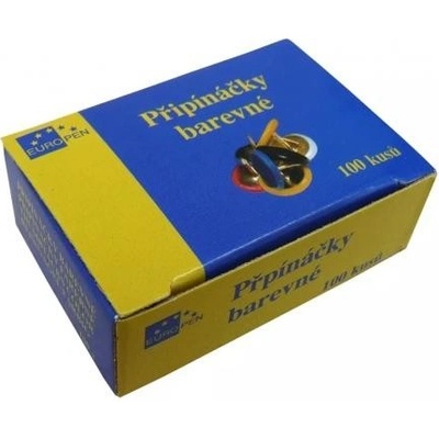 Připínáčky Europen - 100ks barevné potahované – Zboží Dáma