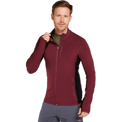 merino mikina ICEBREAKER Mens Descender LS Zip Port/black